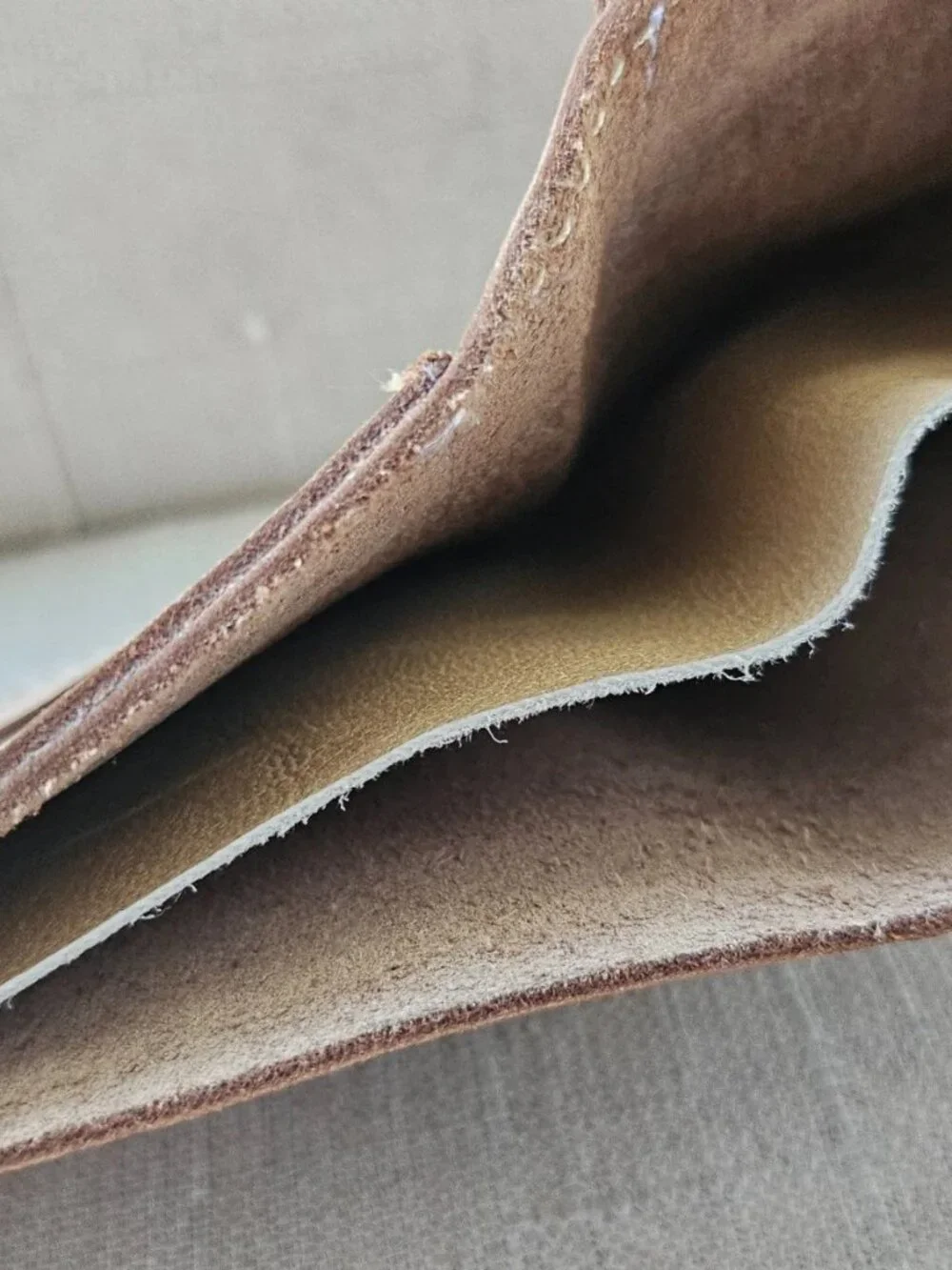 All Leather Billfold Tan Genuine Leather Card Holder Bifold Wallet Handm